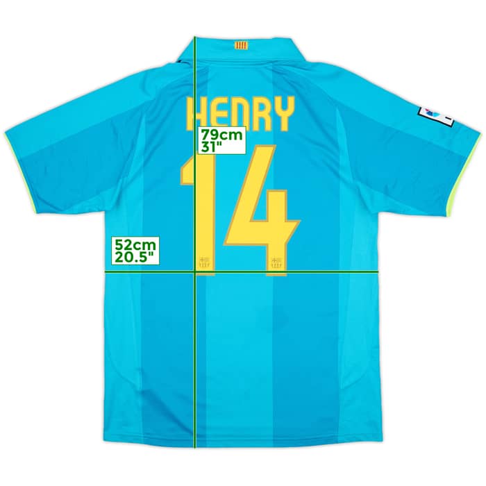2007-09 Barcelona Away Shirt Henry #14 - 9/10 - (M)