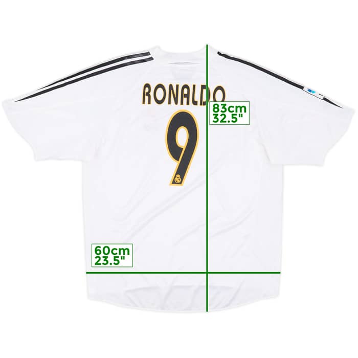 2004-05 Real Madrid Home Shirt Ronaldo #9 - 7/10 - (XL)
