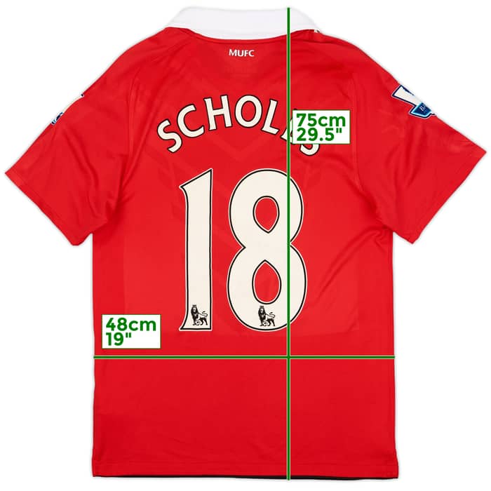 2010-11 Manchester United Home Shirt Scholes #18 - 8/10 - (S)