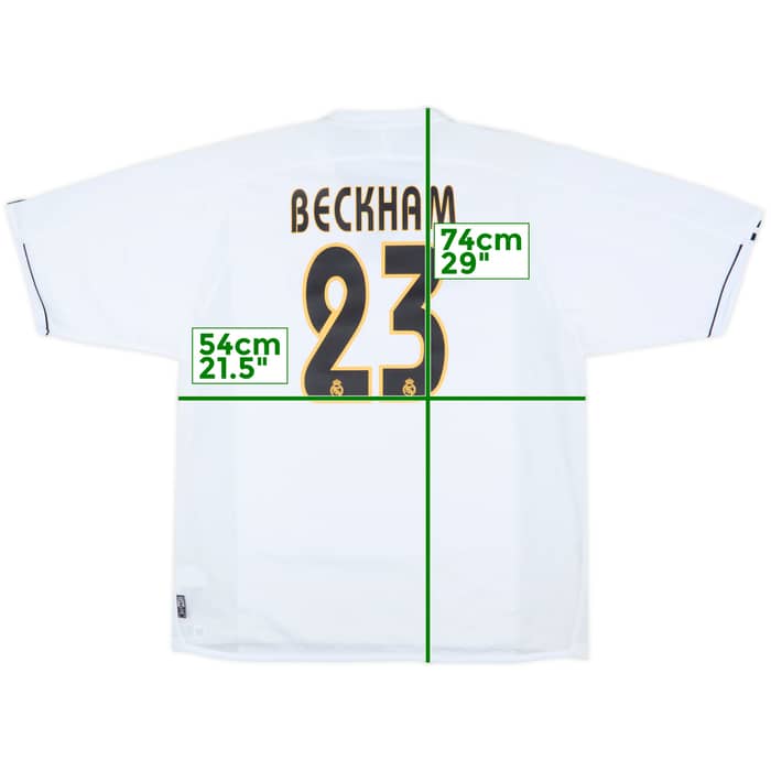 2003-04 Real Madrid Home Shirt Beckham #23 - 8/10 - (XL)