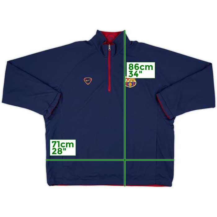 2000-01 Barcelona Nike Reversible 1/2 Zip Track Jacket - 8/10 - (XL)