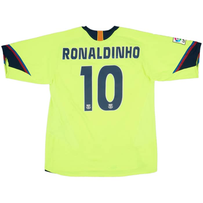 2005-06 Barcelona Away Shirt Ronaldinho #10 - 9/10 - (XL)