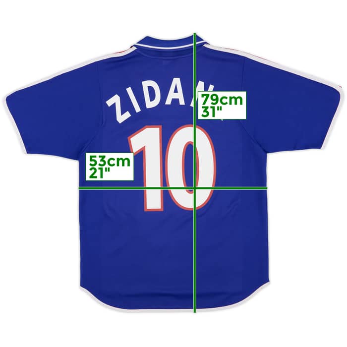 2000-02 France Home Shirt Zidane #10 - 8/10 - (M)
