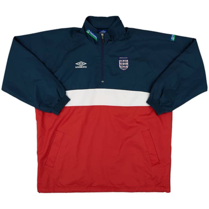 2000-02 England Umbro 1/4 Zip Rain Jacket - 7/10 - (L)