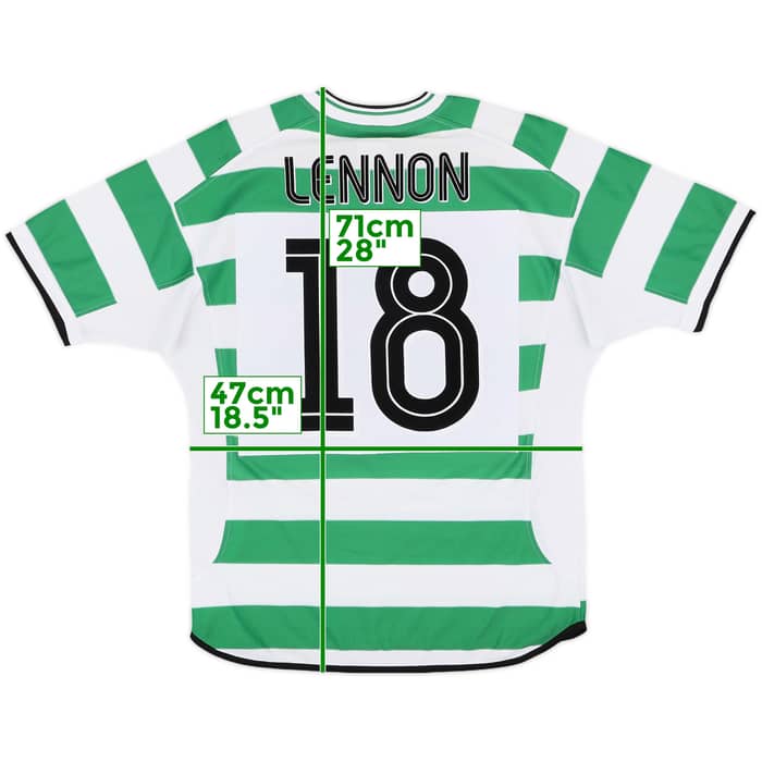 2001-03 Celtic Home Shirt Lennon #18 - 7/10 - (M)