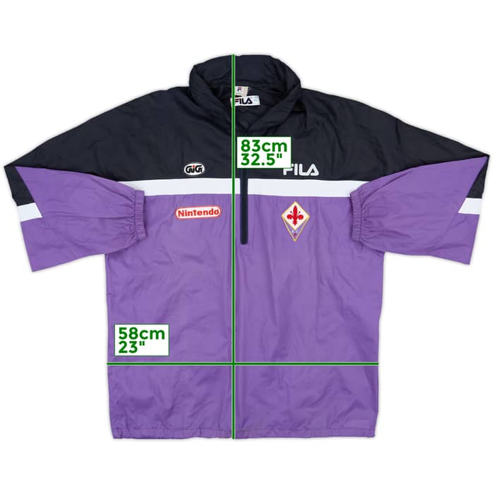 1997-98 Fiorentina Fila Hooded 1/4 Zip Track Jacket - 9/10 - (XL)