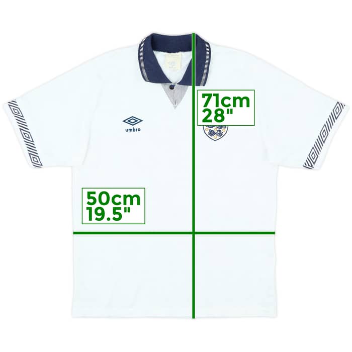 1990-92 England Home Shirt - 9/10 - (L)
