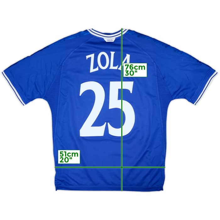 1999-01 Chelsea Home Shirt Zola #25 - 6/10 - (L)
