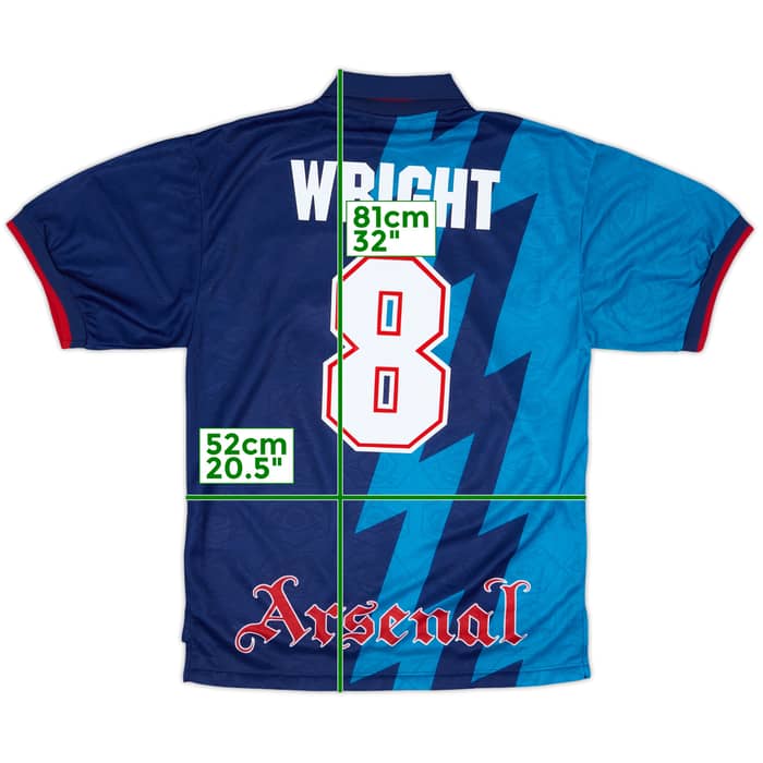 1995-96 Arsenal Away Shirt Wright #8 - 9/10 - (M)