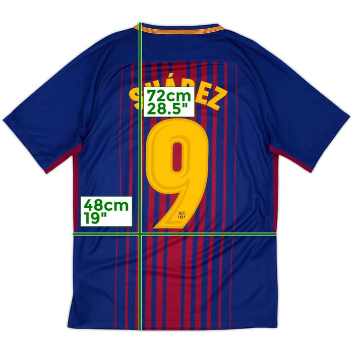2017-18 Barcelona Home Shirt Suarez #9 - 8/10 - (S)