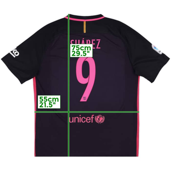 2016-17 Barcelona Away Shirt Suarez #9 - 9/10 - (XL)