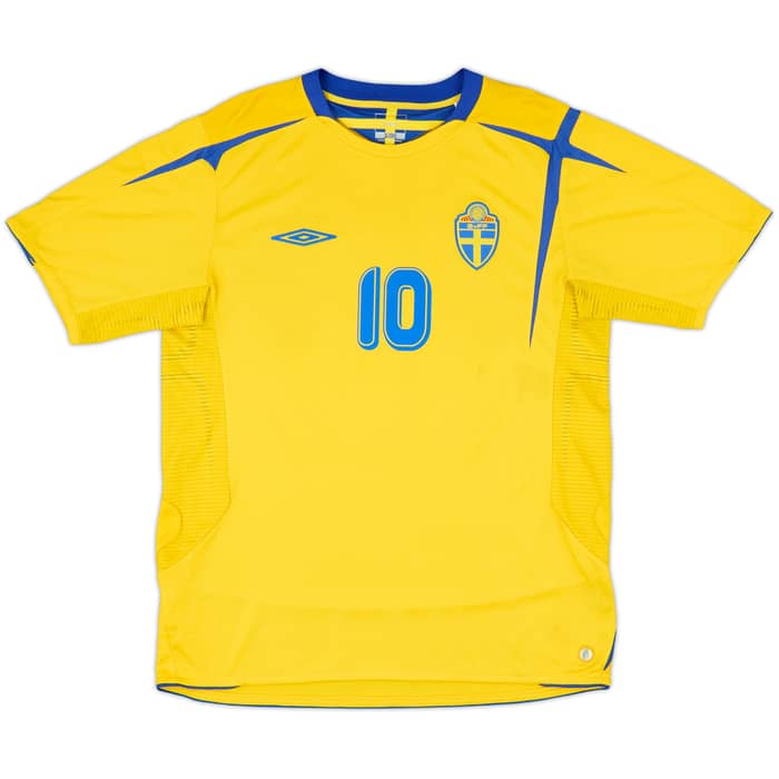 2005-06 Sweden Home Shirt Ibrahimovic #10 - 7/10 - (L)