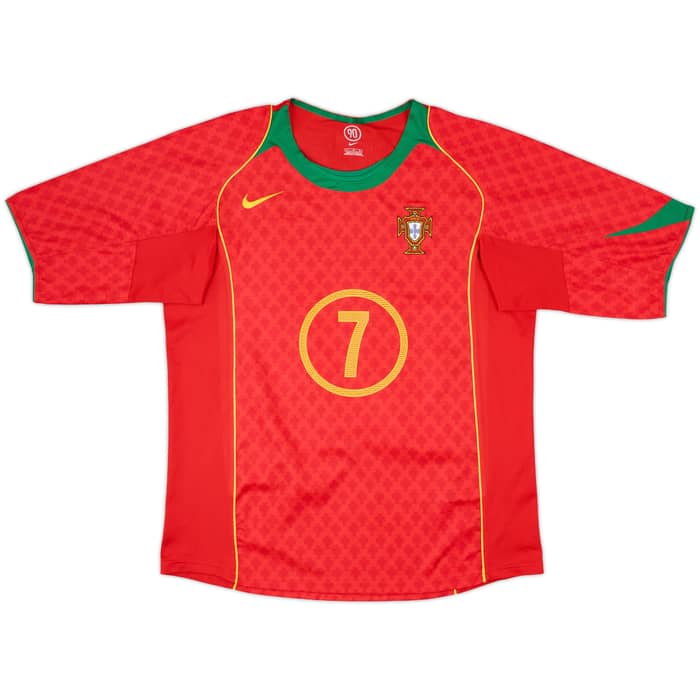 2004-06 Portugal Home Shirt Figo #7 - 10/10 - (L)