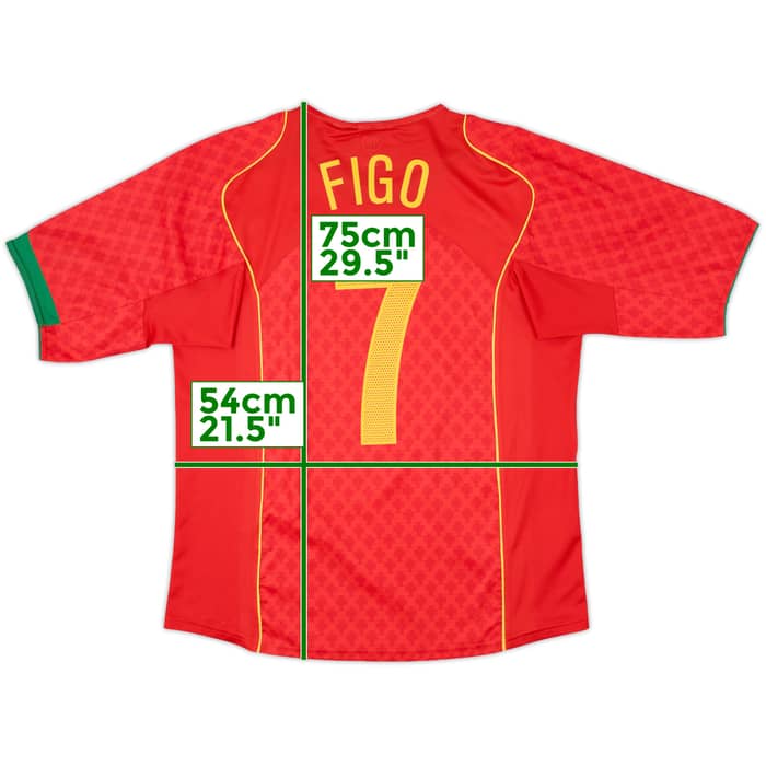 2004-06 Portugal Home Shirt Figo #7 - 10/10 - (L)