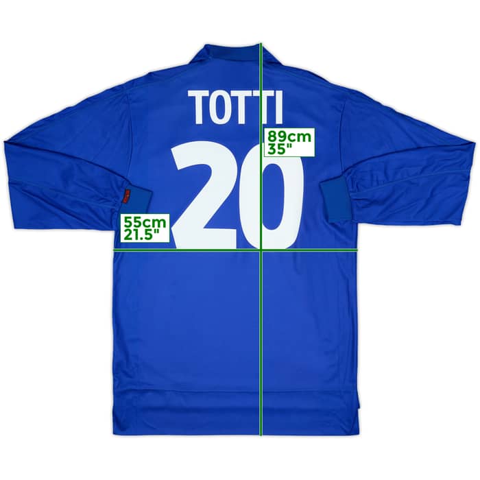 1998-99 Italy Home L/S Shirt Totti #20 - 8/10 - (L)