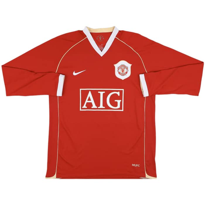 2006-07 Manchester United Home L/S Shirt Rooney #8 - 9/10 - (M)