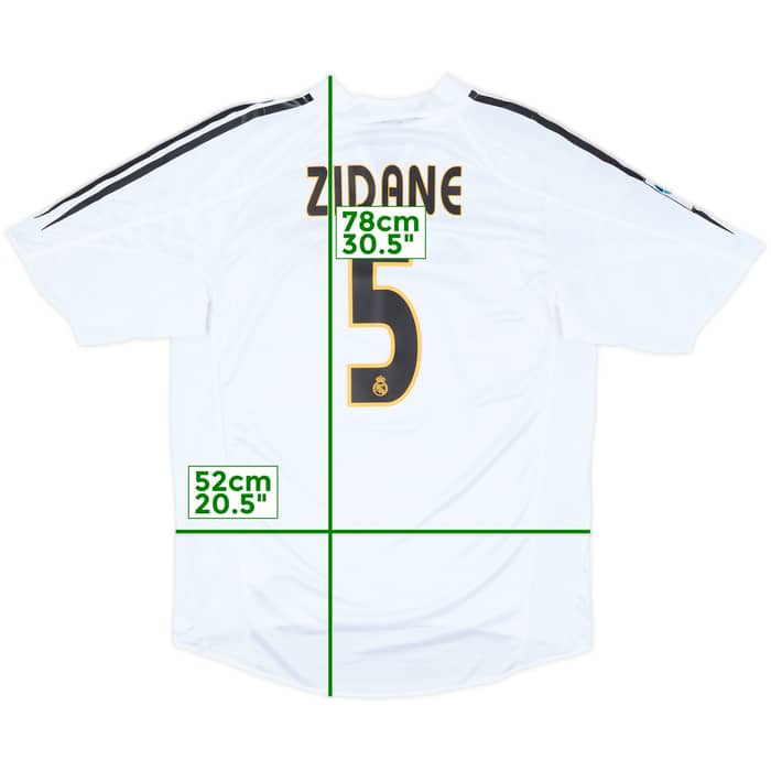2004-05 Real Madrid Home Shirt Zidane #5 - 6/10 - (M)