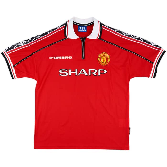 1998-00 Manchester United Home Shirt Beckham #7 - 6/10 - (L)