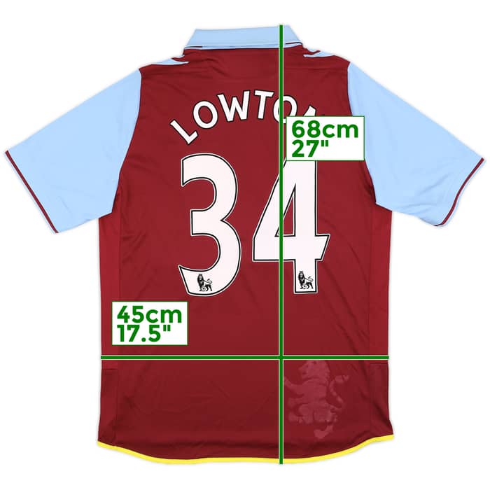 2012-13 Aston Villa Home Shirt Lowton #34 - 7/10 - (S)