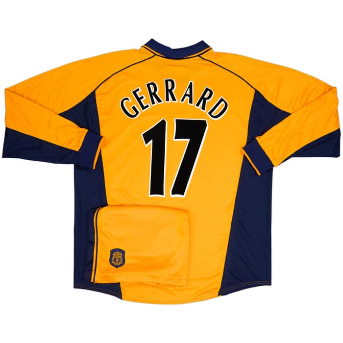 2000-02 Liverpool Away L/S Shirt & Shorts Gerrard #17 - 9/10 - (XL)
