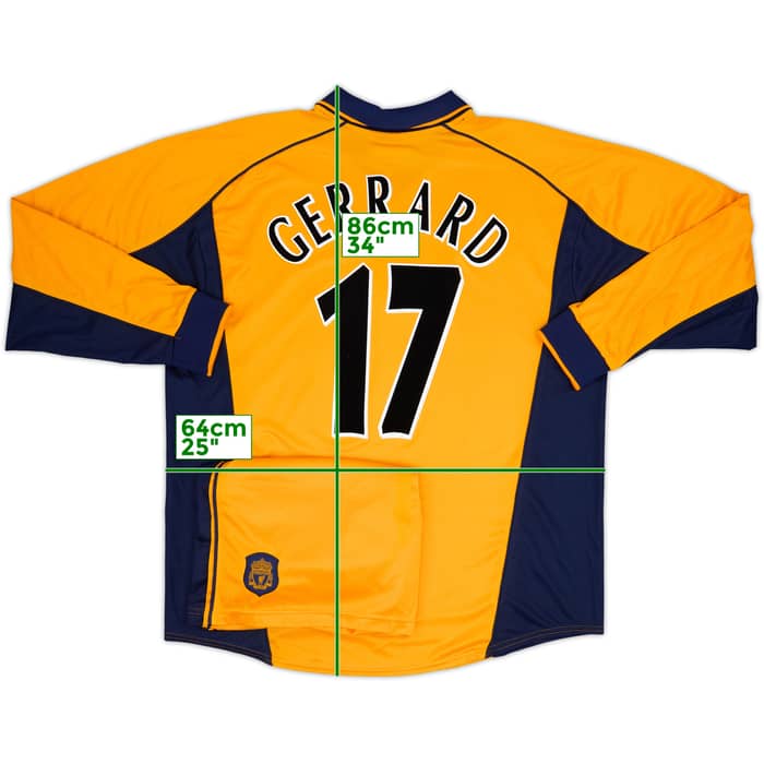 2000-02 Liverpool Away L/S Shirt & Shorts Gerrard #17 - 9/10 - (XL)