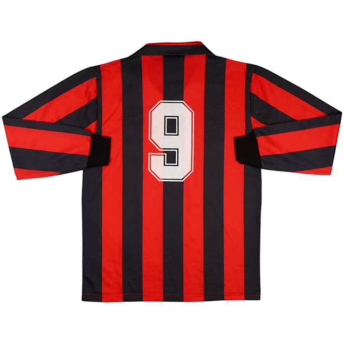 1988-89 AC Milan Match Issue Home L/S Shirt #9