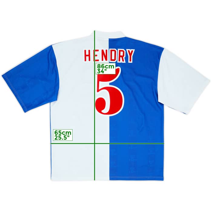 1996-98 Blackburn Home Shirt Hendry #5 - 7/10 - (XXL)