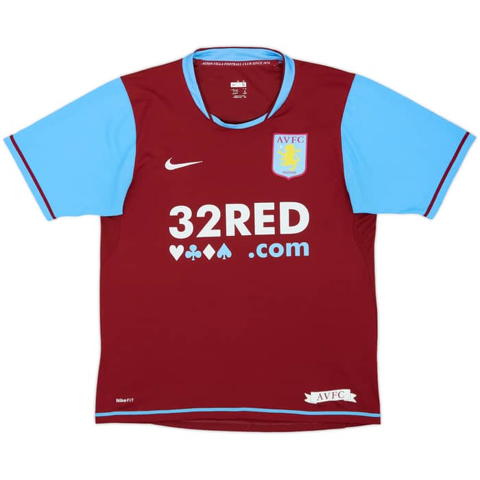 2007-08 Aston Villa Home Shirt Young #7 - 7/10 - (S)