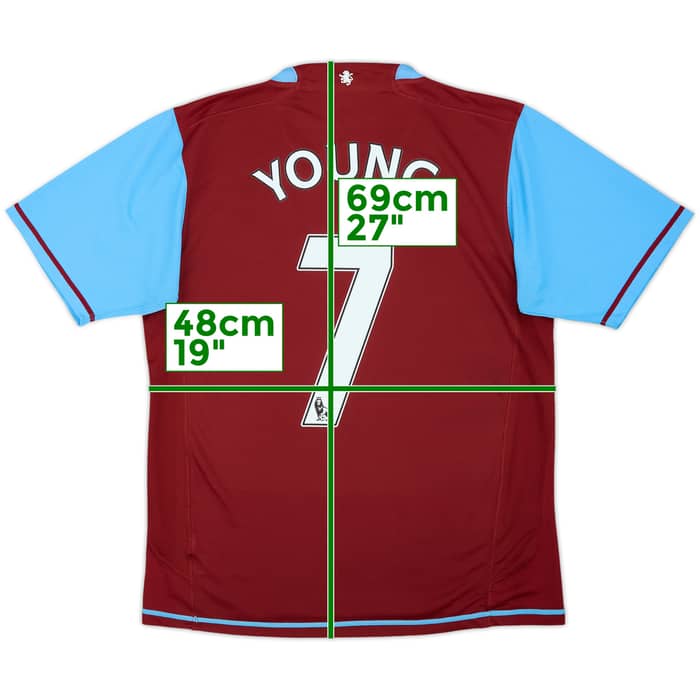 2007-08 Aston Villa Home Shirt Young #7 - 7/10 - (S)