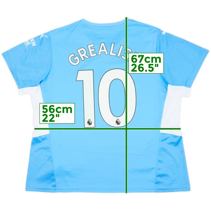 2021-22 Manchester City Home Shirt Grealish #10 - 9/10 - (Women's XXL)