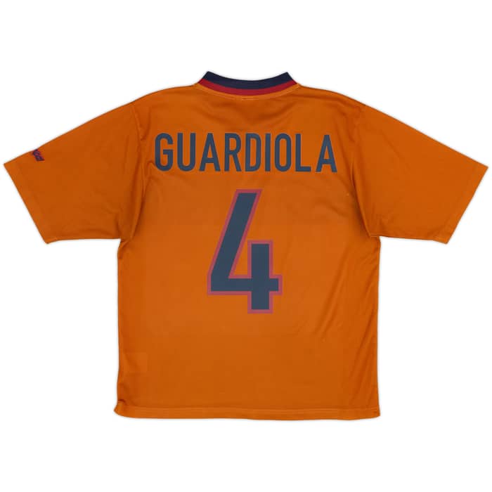 1998-00 Barcelona Basic Away Shirt Guardiola #4 - 5/10 - (S)