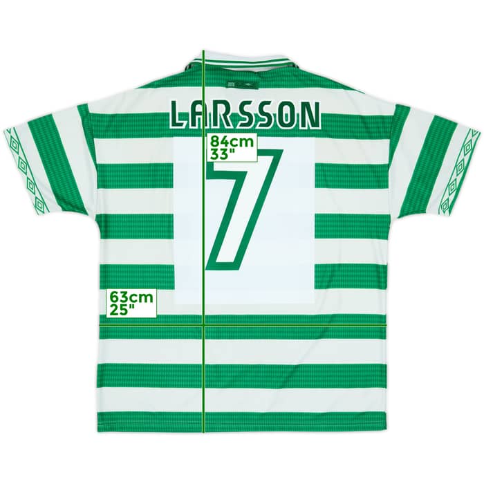 1997-99 Celtic Home Shirt Larsson #7 - 6/10 - (XXL)