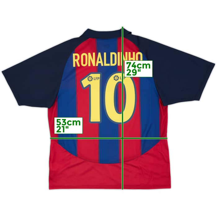 2003-04 Barcelona Basic Home Shirt Ronaldinho #10 - 8/10 - (L)