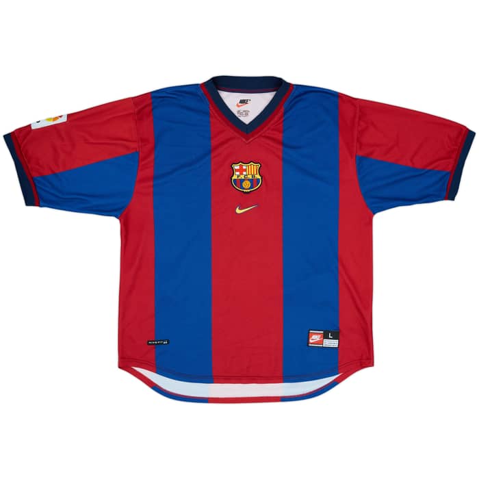 1998-00 Barcelona Home Shirt Rivaldo #11 - 8/10 - (L)