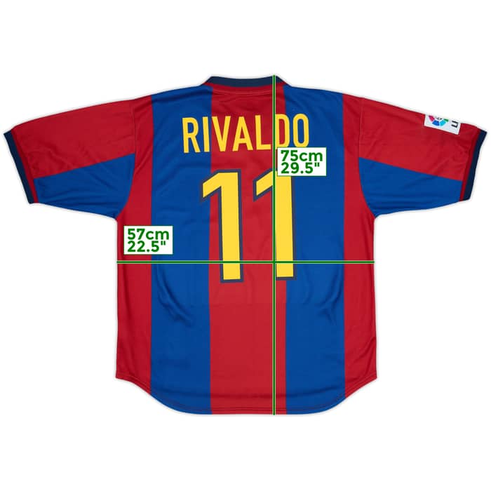 1998-00 Barcelona Home Shirt Rivaldo #11 - 8/10 - (L)