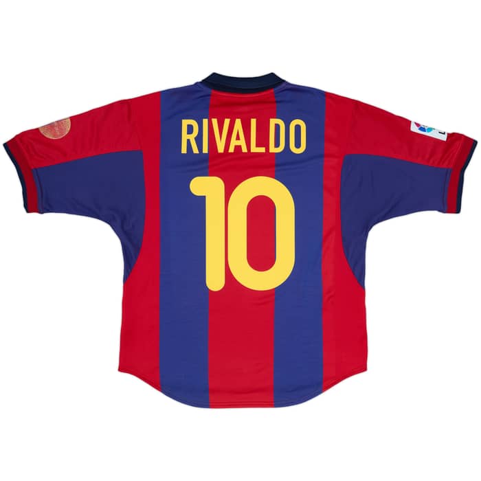 2000-01 Barcelona Home Shirt Rivaldo #10 - 6/10 - (M)