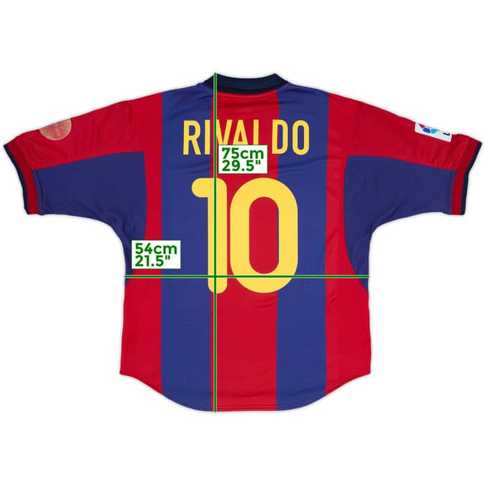 2000-01 Barcelona Home Shirt Rivaldo #10 - 6/10 - (M)