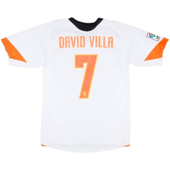 2005-06 Valencia Home Shirt David Villa #7 - 8/10 - (S)