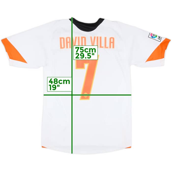2005-06 Valencia Home Shirt David Villa #7 - 8/10 - (S)