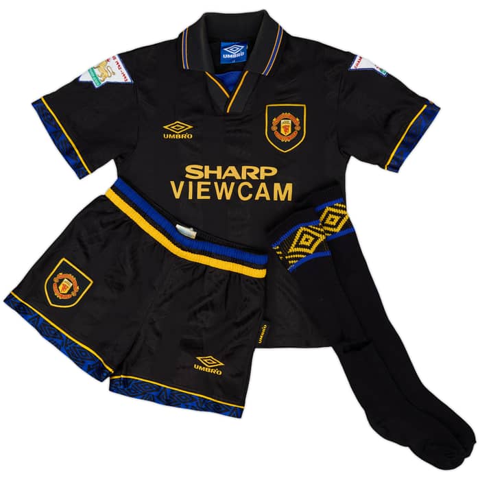 1993-95 Manchester United Away Full Kit - 6/10 - (L.Boys)