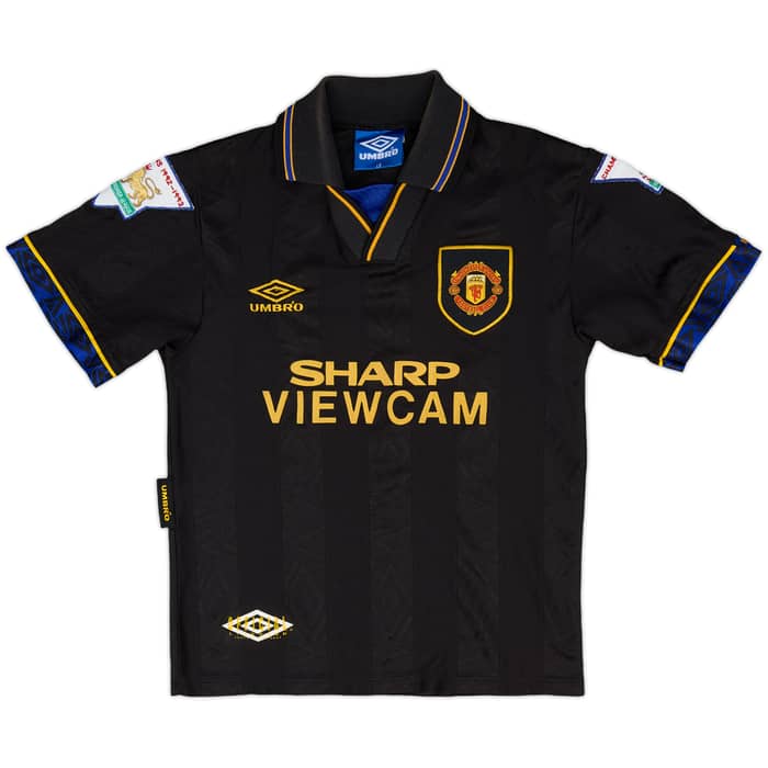 1993-95 Manchester United Away Full Kit - 6/10 - (L.Boys)