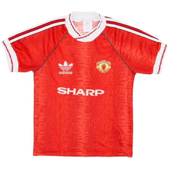 1990-92 Manchester United Home Shirt & Shorts - 5/10 - (S.Boys)