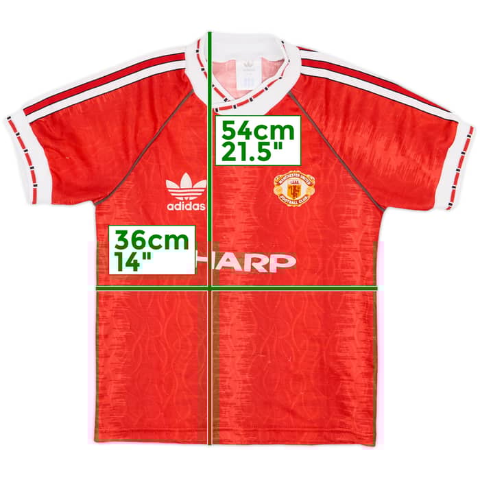 1990-92 Manchester United Home Shirt & Shorts - 5/10 - (S.Boys)