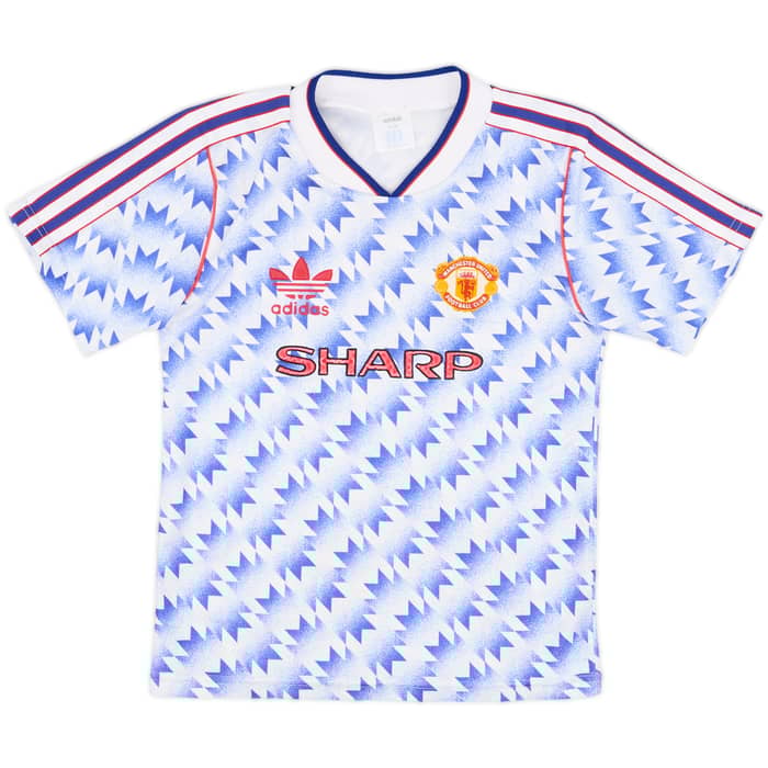 1990-92 Manchester United Away Shirt & Shorts - 8/10 - (S.Boys)