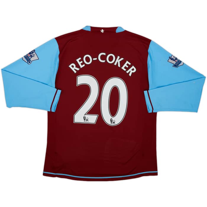 2007-08 Aston Villa Home L/S Shirt Reo-Coker #20 - 6/10 - (M)
