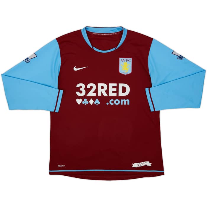 2007-08 Aston Villa Home L/S Shirt Reo-Coker #20 - 6/10 - (M)