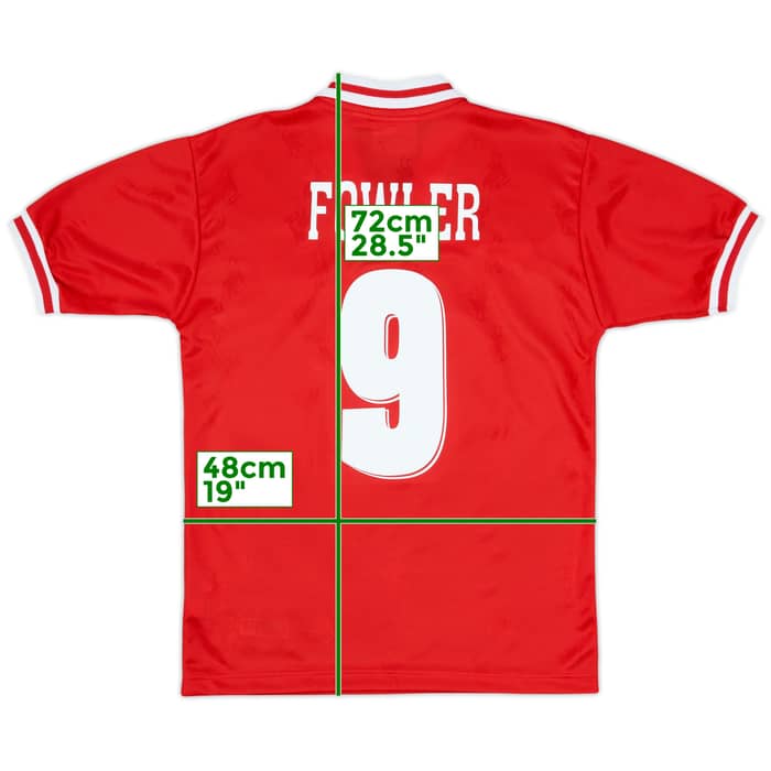 1996-98 Liverpool Home Shirt Fowler #9 - 9/10 - (Y)