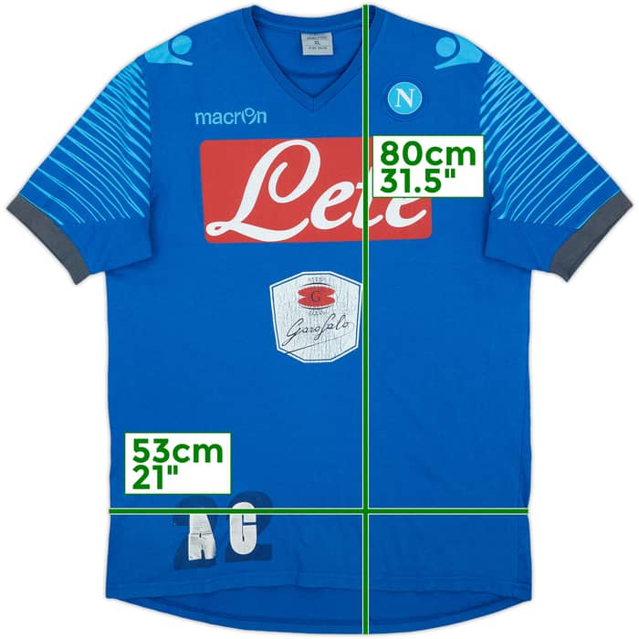 2014-15 Napoli Macron Staff Issue Cotton Tee AG - 4/10 - (XL)