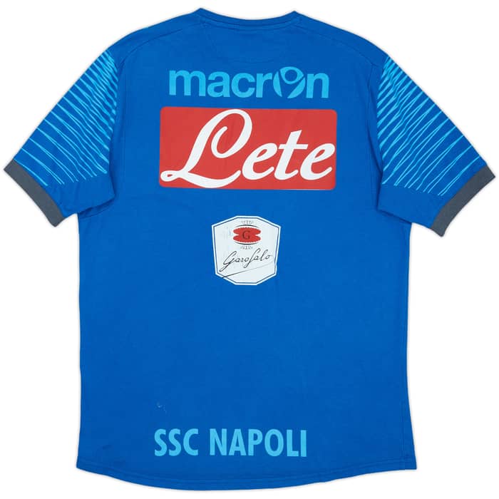 2014-15 Napoli Macron Staff Issue Cotton Tee AG - 5/10 - (XL)