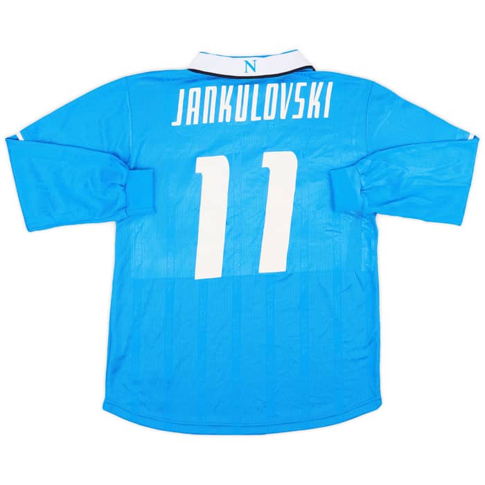 2001-02 Napoli Match Issue Home L/S Shirt Jankulovski #11